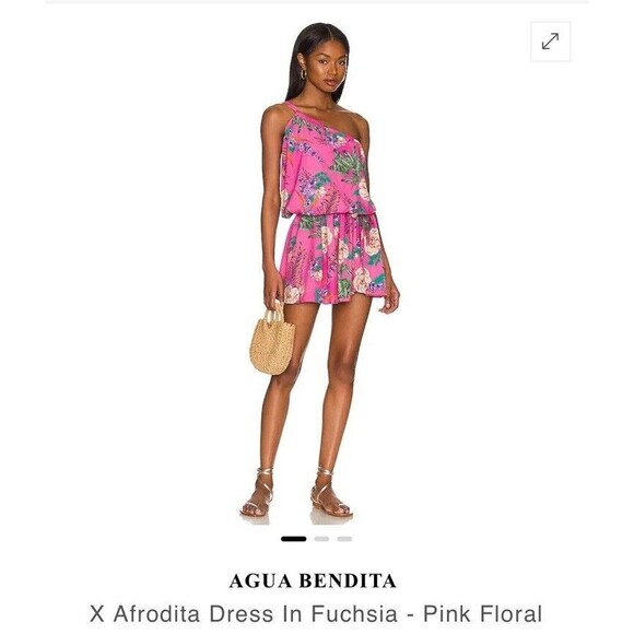 Agua Bendita Dresses & Skirts - NWT AQUA BENDITA X Revolve Floral $164 One Strap Floral Mini Sun Dress Size M